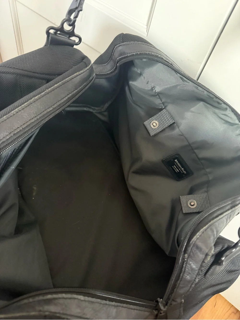Vintage Black Briggs & Riley Duffle Bag, Used Condition